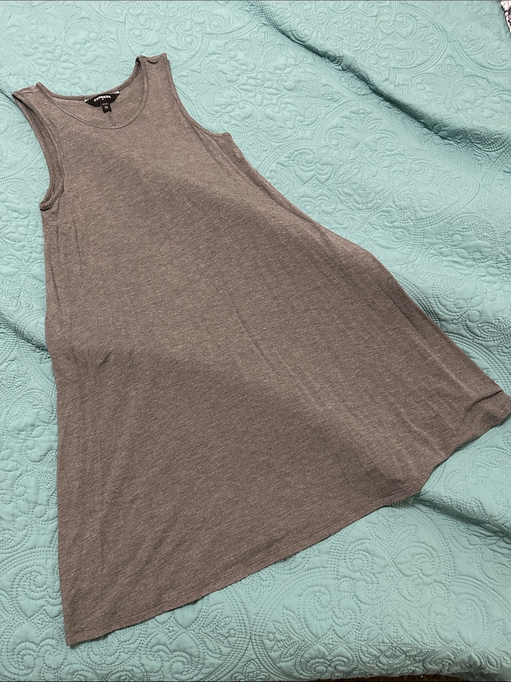Express Gray Sleeveless A-Line Tank Dress